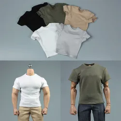 In Stock AFS 1/6 Scale Male Soldier Solid Color T-shirt Tops Clothes Model Fit 12'' Soldier Action Figure Body Dolls