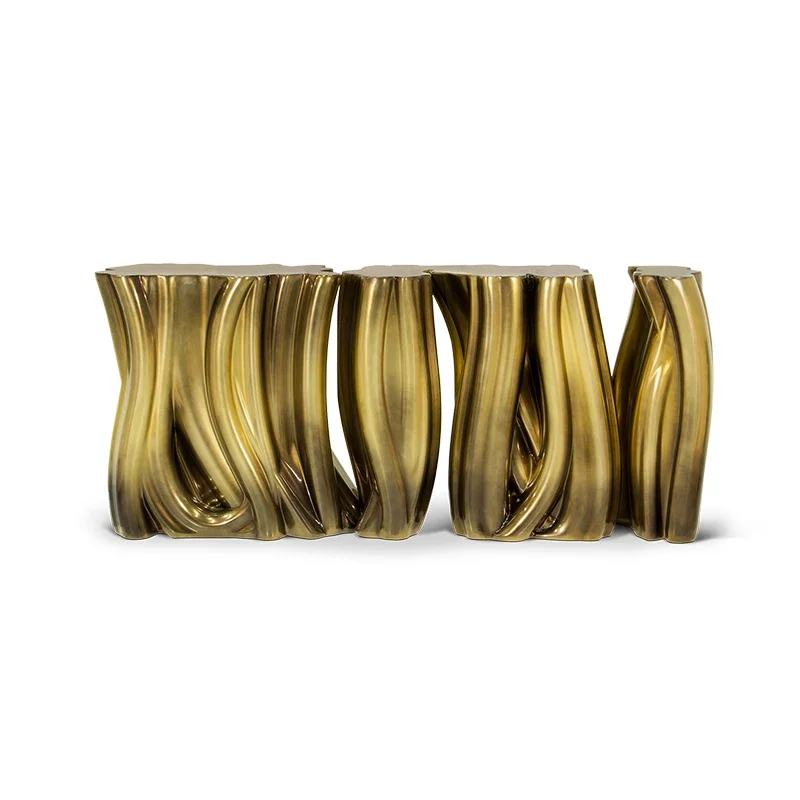 

Creative light luxury fiberglass special-shaped entrance table, villa hotel lobby against the wall art decoration table