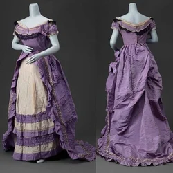 1870s Victorian Civil War Southern Belle Bustle Dress Historical Revolution Georgian Duchess Ball Gown Theatre Costume