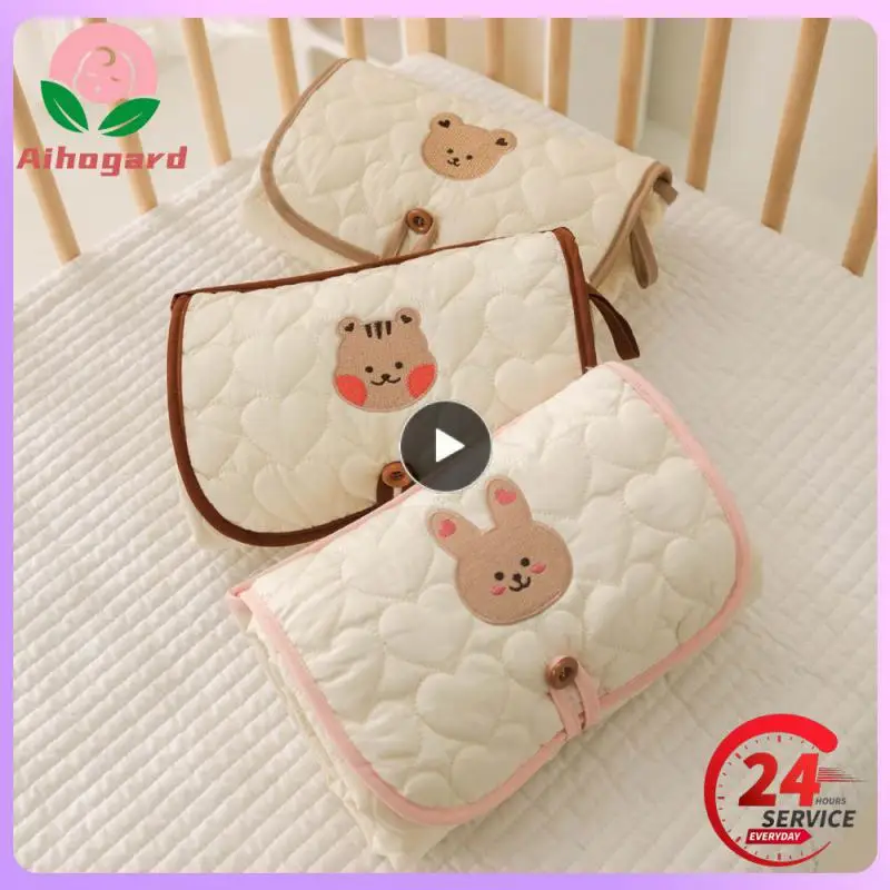 

Newborn Changing Pad Squirrel Reuse Cute Cartoon Easy To Clean Easy To Carry Portable Urine Pad Foldable Changing Pad Bear