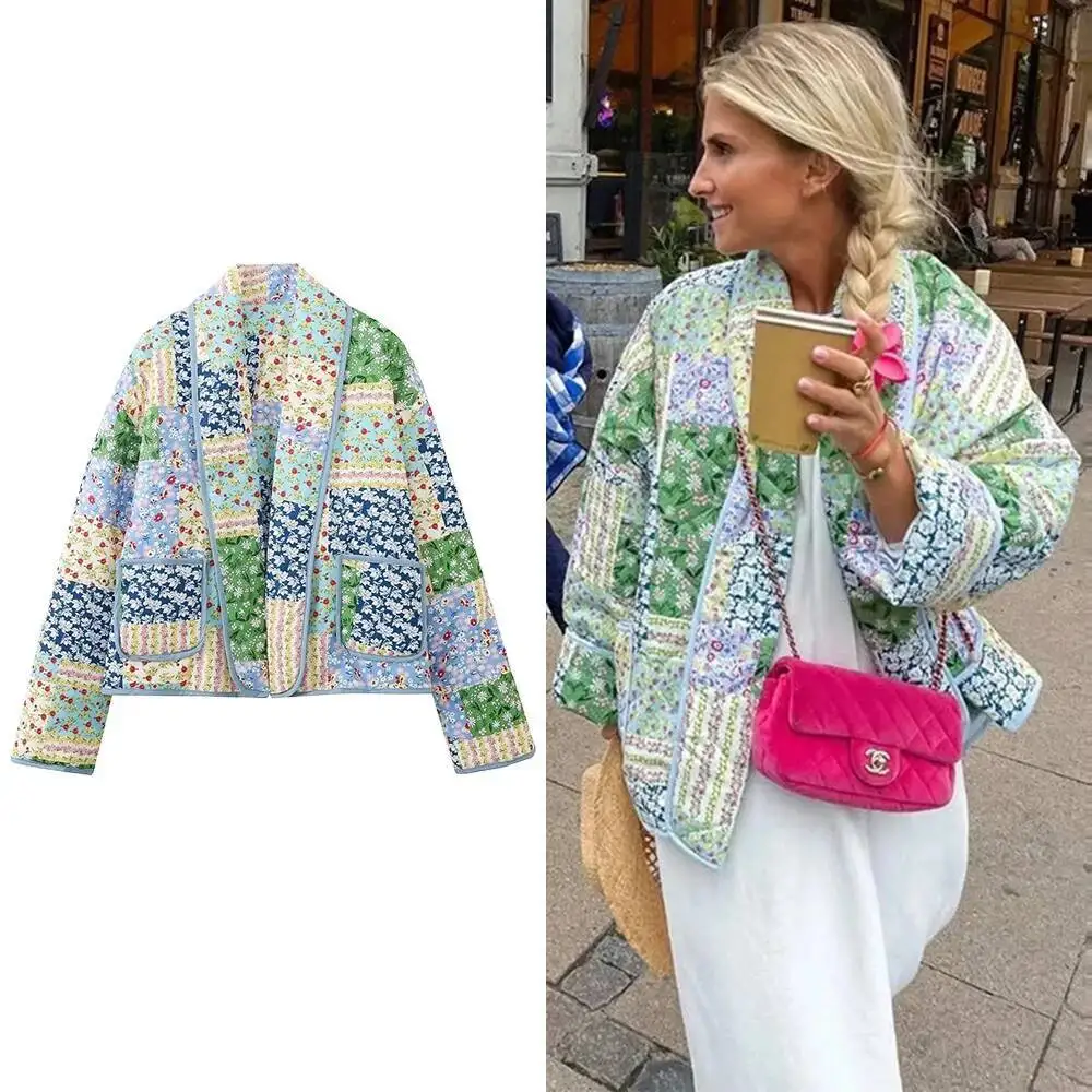 

Осенне-зимний новый кардиган с цветочным узором, хлопковая куртка, элегантная женская уличная обувь, женская