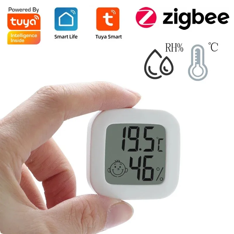 CUSAM Tuya Smart Zigbee Temperature and Humidity Sensor Home Automation Thermometer Hygrometer Works with Alexa Google Assistant