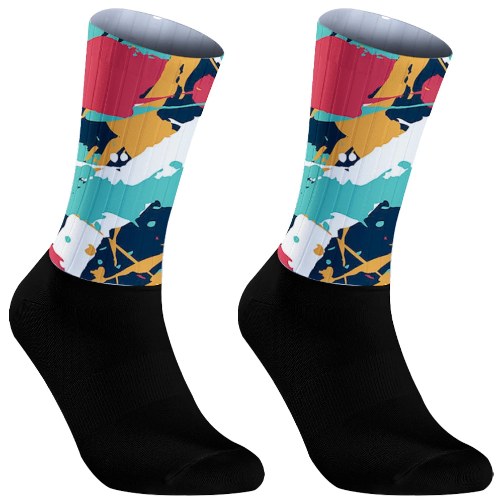 Chaussettes de sport respirantes et amortissantes pour hommes et enfants, longues chaussettes athlétiques, course à pied professionnelle, cyclisme, basket-ball, randonnée, noir, tendance