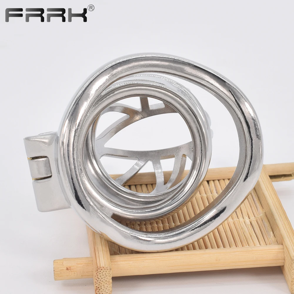 FRRK Metal Penis Cage Stainless Steel Male Chastity Belt Bondage Gear Sex Ring BDSM Cockring Men Stretching Erotic Toys Shop