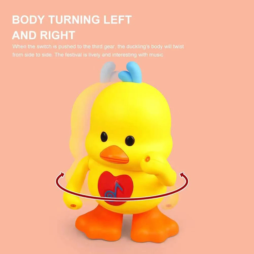 Dancing Musical Duck With Lights Early Educational Soothing Toy Interactive Baby Duck Toy for 0-3 Year Old Toddler Boys Girls