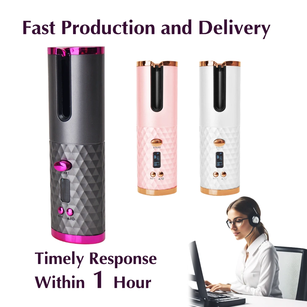 USB wiederaufladbare kabellose Lockenwickler LCD-Display automatische Lockenwickler Rollen Anti-Verbrühungen Lockenstab Maschine