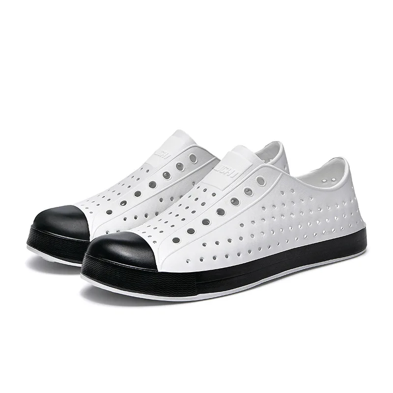 Summer Sandals Men Lightweight Casual Shoes Beach Water Wading Shoes Couples Soft Soles Comfor Breathable Non-Slip Hole Shoes