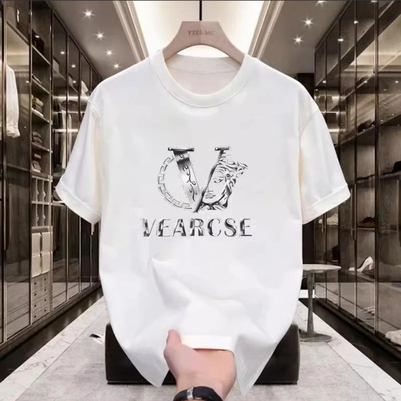 2026 New Men's 100% Cotton Extra Large Luxury Pattern Fashion Brand Shirt - Summer Bestseller T-Shirt