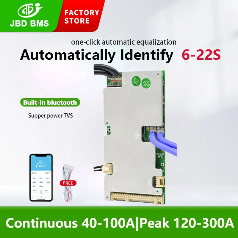 JBD 6S 8S 10S 13S 14S 16S 18S LiFepo4 BMS 24V 36V 48V Smart BMS 20A 30A 40A 50A 60A 80A 100A 120A Balance Lithium 18650 Battery