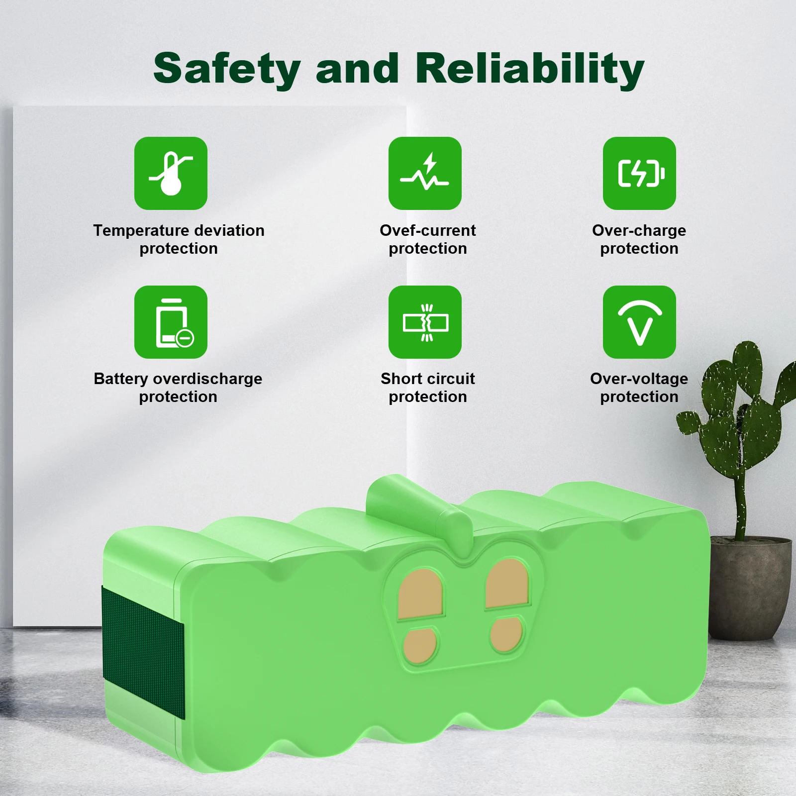 Powtree-ロボット掃除機用バッテリー,6400mah,14.4 v,500 600 700 800 900,シリーズ14.4 v,620 650 770,780