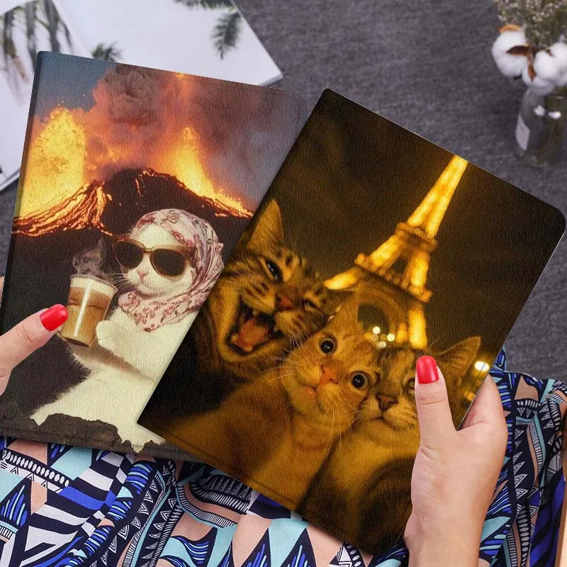 

Three Cats Paris Tower Tablet Case For Lenovo Xiaoxin Legion Pad Tab Pro GT Y700 Gen4 2 11 P11 M10 K10 3rd Plus Gen Gift