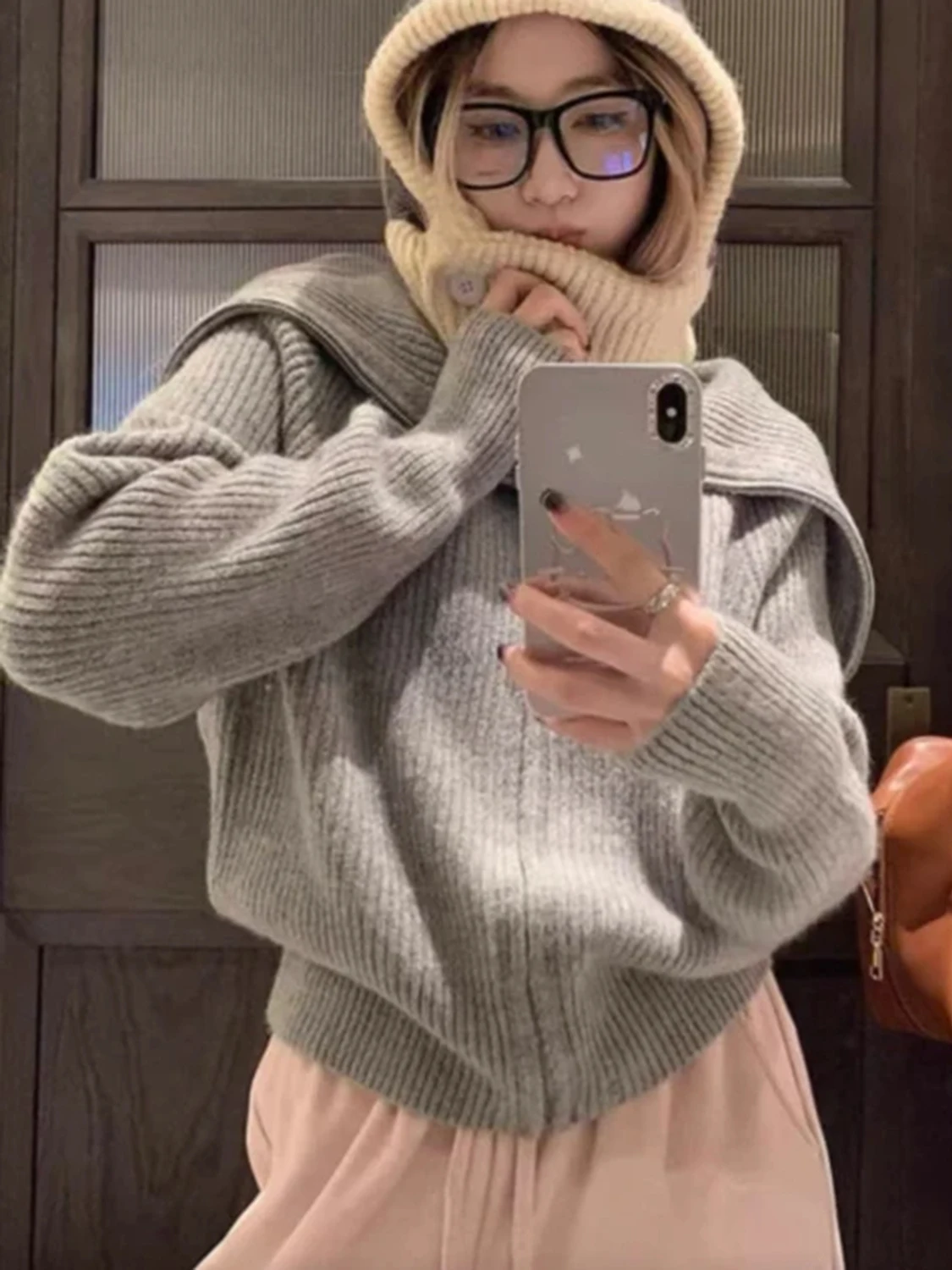 أنيقة الخريف الشتاء كسول Sle عالية الياقة سستة فضفاضة الدافئة تنوعا طويلة Sve العلوي محبوك سترة المرأة #2