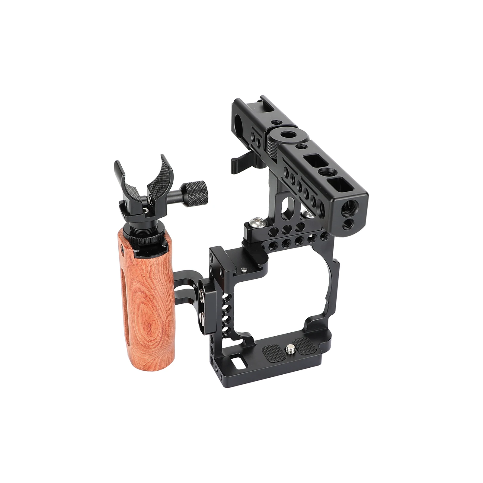 SZRIG Camera Cage & Top Handle Cheese Handle with 15mm Rod Clamp & Shoe Mount For Sony A6000 A6300 A6400 A6500 A6600 4K