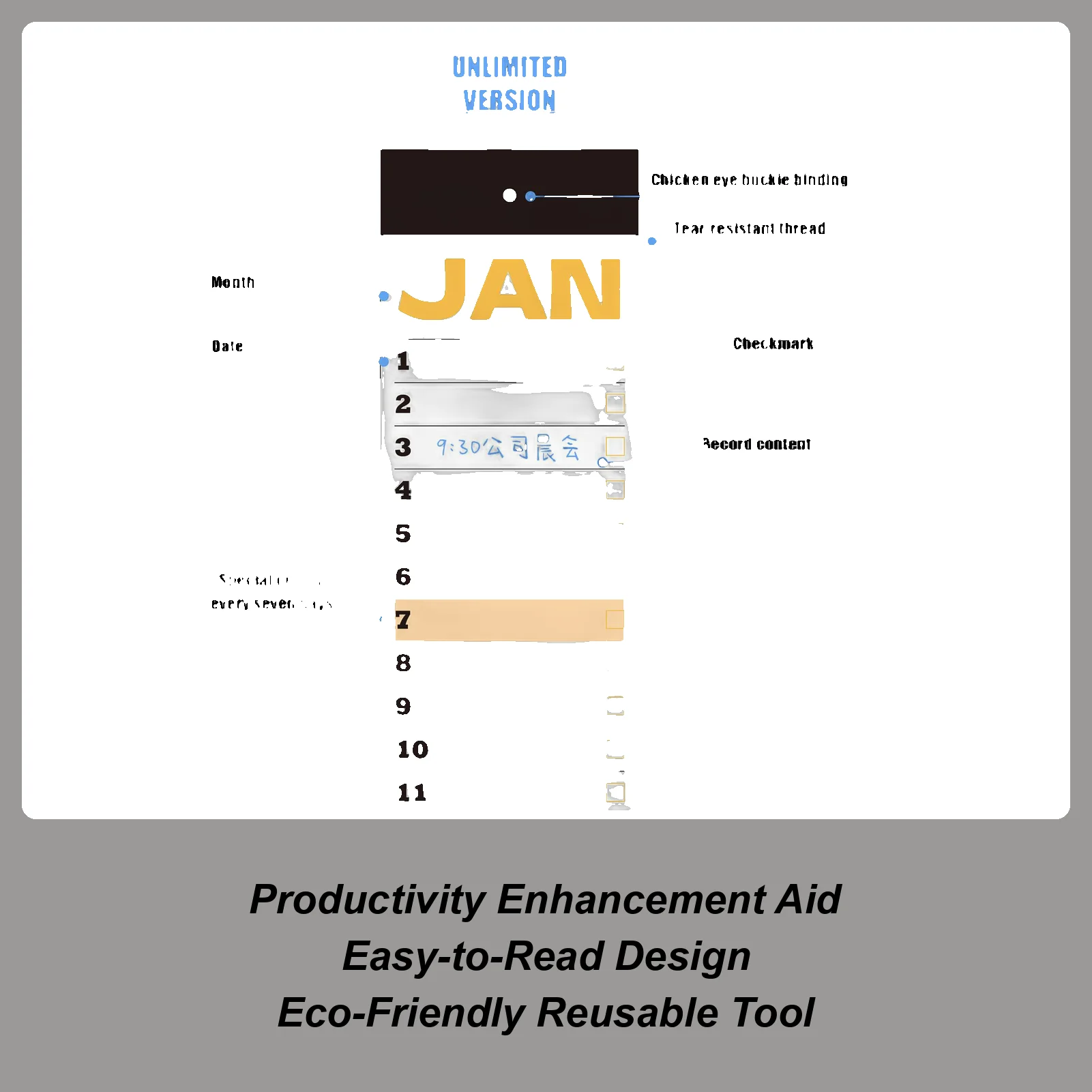 Wall Calendar Yearly Long Smooth Writing Office Calendar Tear-Off Wall Planner For Planning Academic Time Management Home Office