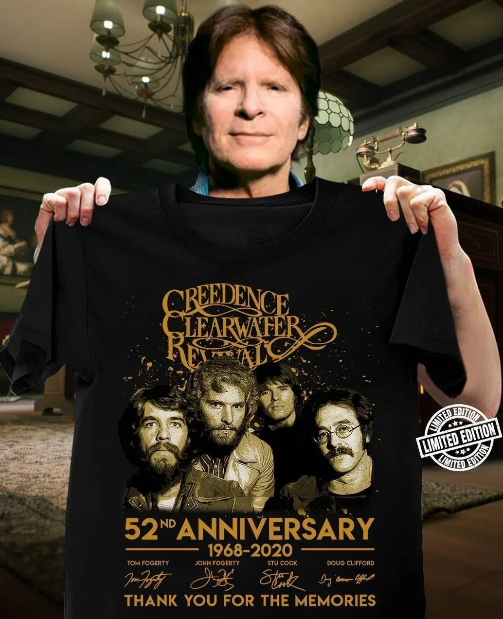 52nd Anniversary Creedence Clearwater Revival Band Unisex Shirt All Size LO630