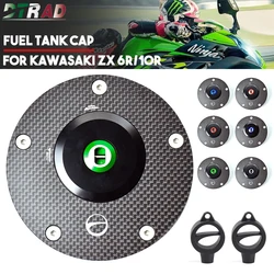 Motorcycle Carbon Fiber Fuel Tank Cap Key NEW For KAWASAKI Z800 Z1000 R SX Z750 ZZR1400 ZZR 1400 NINJA H2 ZX6R ZX10R Accessories