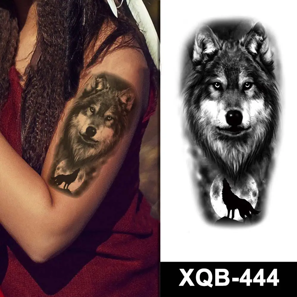 

Men's Temporary Tattoos Black Forest Wolf Tattoo Waterproof Fake Tattoo for Women Body Art Transfer Tattoo Sticker for Hand Arm