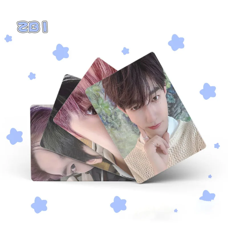 50Pcs/Set KPOP ZB1 Laser Photocards ZHANGHAO RICKY Double Sides LOMO Cards ZEROBASEONE Boxed Postcard INS Style Fans Collection