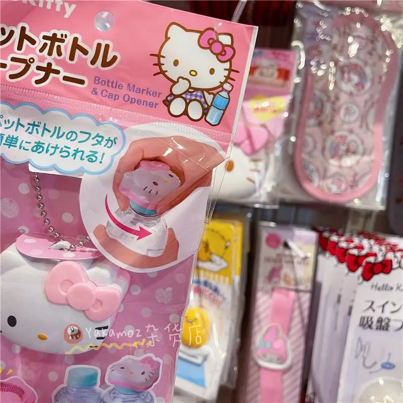 Kawaii Sanrio Hello Kitty Mineral Water Bottle Opener Cap Screw Cute Cartoon Anime Portable Water Drinking Tool Girls Gifts Toys