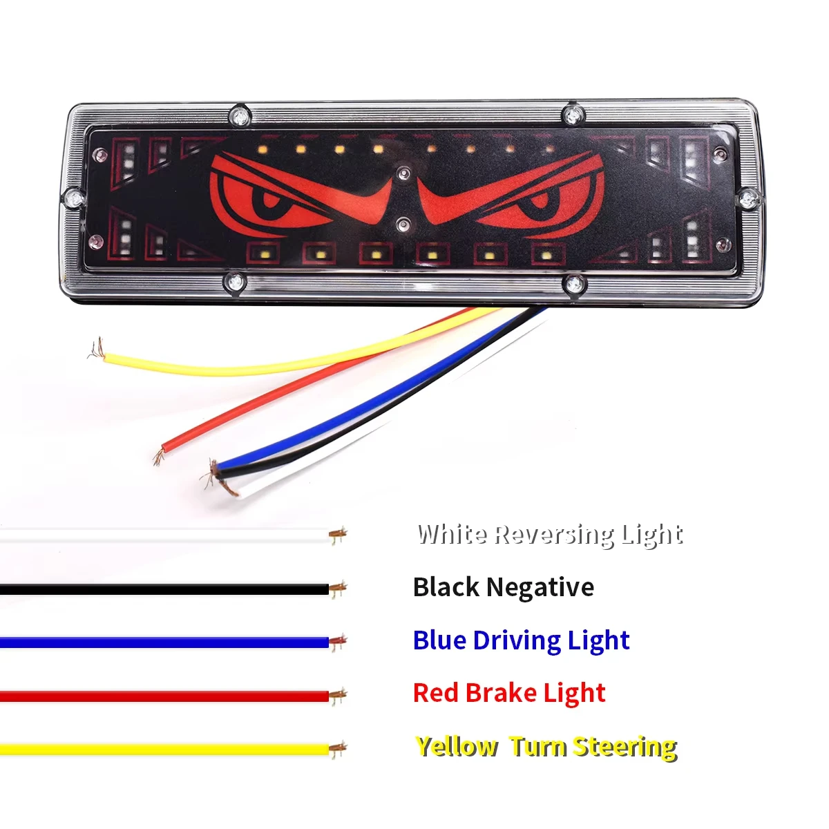 2 pçs luz traseira do caminhão com sinal de volta olho do diabo led parar freio estacionamento luzes reversas para captador carro trailor caminhão 12v 24v