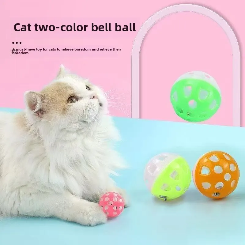 Katzenspielzeug, geräuscherzeugende Spielbälle für Katzen, Spielzeug zum Necken von Haustieren, Glocken, Kratzbälle für Katzen, zweifarbige Glockenbälle, Katzenspielzeug