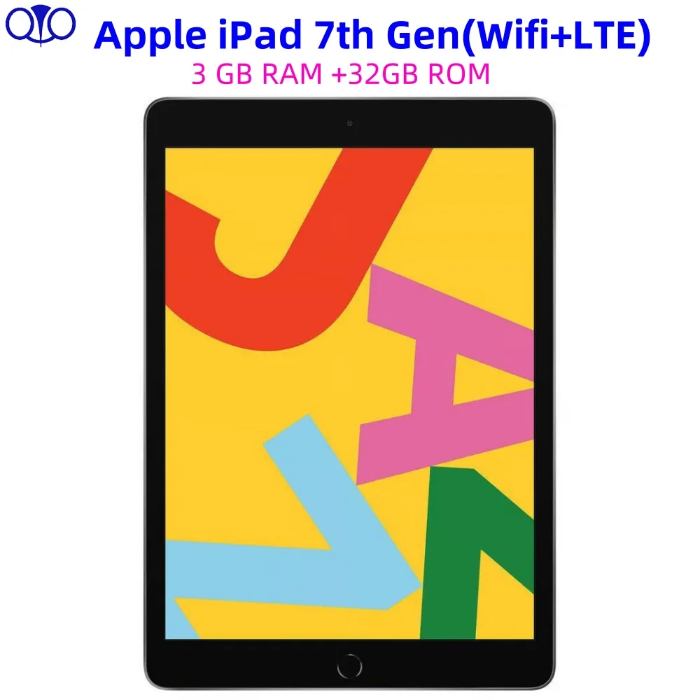 Apple iPad original 10,2 '' 2019 desbloqueado iPad 7a geração 96% novo wifi + LTE 32GB IPS LCD Tablet