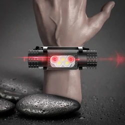 white Red LED Portable Light Wristlight Strap Night Cycling Running Fishing Lamp Wrist Band Bracelet Type C Wristlamp Flashlamp