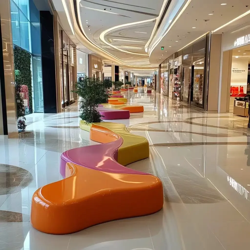 Modern leisure seating mall park bench