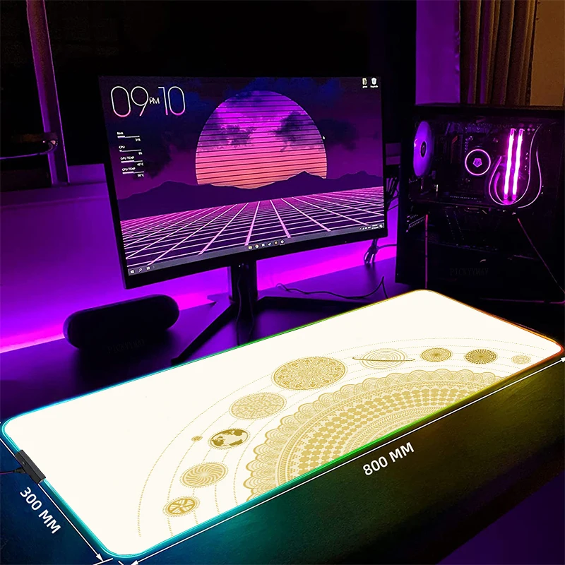 

Large RGB Mouse Pad XXL Gaming Mousepad LED Mouse Mat Patten Gamer Mousepads Table Pads Keyboard Mats Desk Rug With Backlit