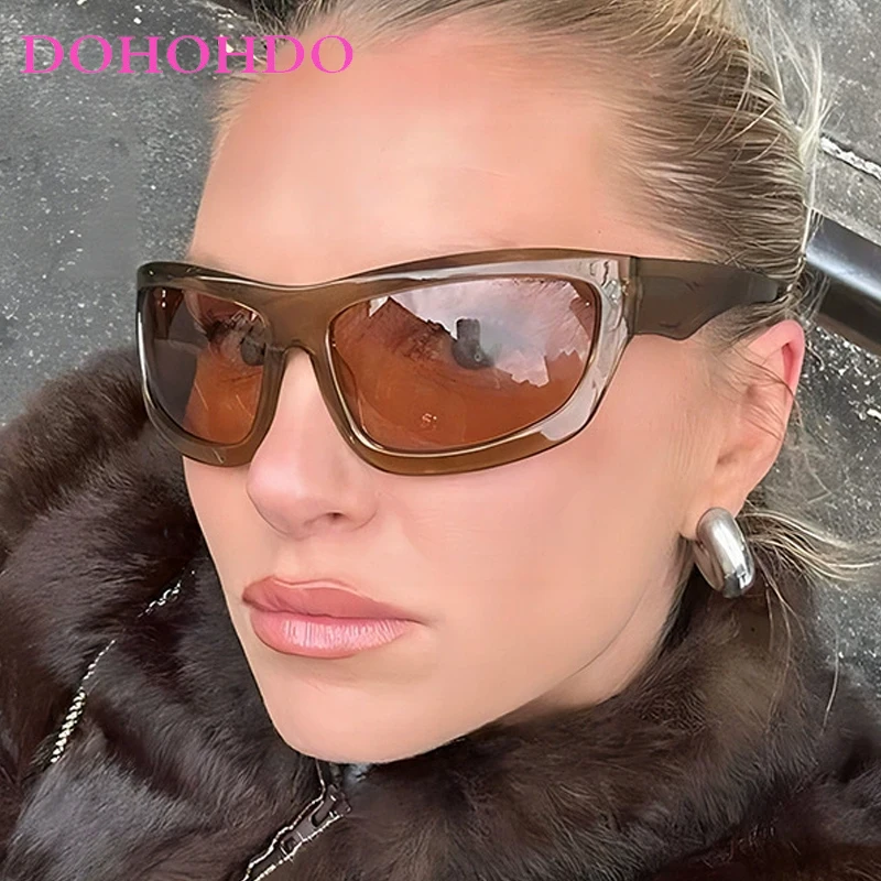 

DOHOHDO Luxury Y2K Fashion Sunglasses Women Brand Designer Square Punk Sports Sun Glasses Men Goggle UV400 Fashion Eyewear Lady