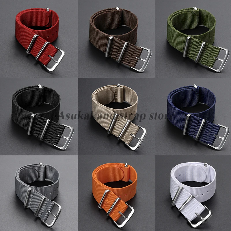 12mm 14mm 16mm 18mm 20mm 22mm 24mm Nylon Canvas Watch Strap Universal Men Watch Band One Piece Loop Bracelet Women Men Wristband