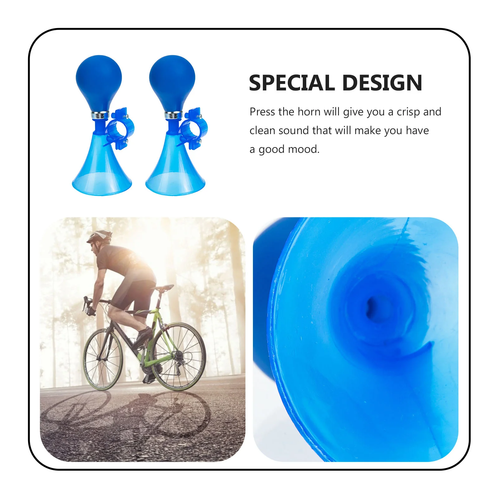 Childrens Toys Bicycle Horn for Kids Scooter Accessories Vintage Squeeze Clown Bugle Blue