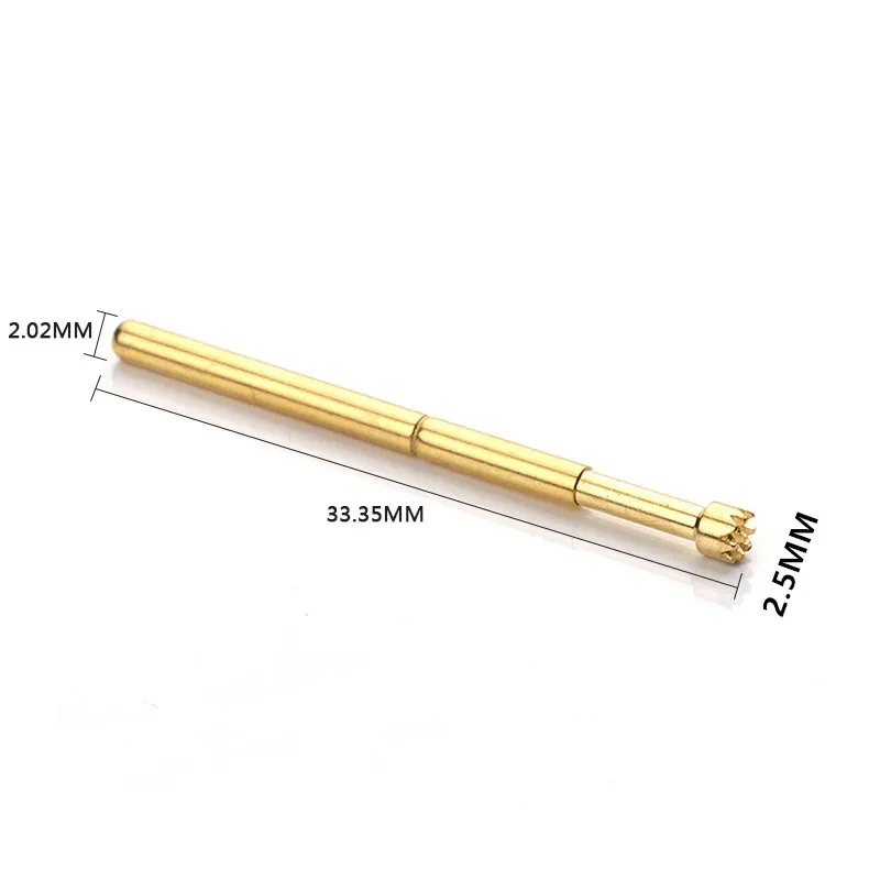 100PCS/bag Gold-plated PA125-H2 Nine Claw Plum Blossom Head Spring Test Probe Outer Diameter 2.02mm for ICT Testing