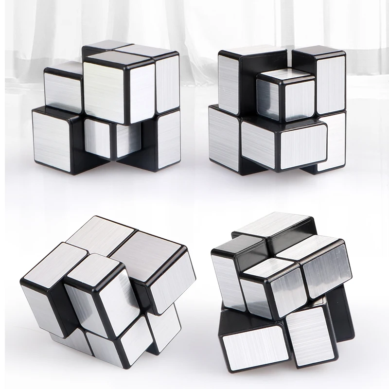 New Qiyi 3x3 Magic Mirror Cube Puzzle 3x3x3 2x2 Silver Gold Stickers Speed Cubes Professional Learning Toys For Children Gift