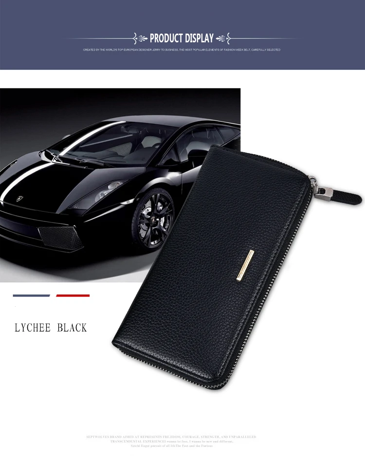Lange Geldbörse aus Pu-Leder mit Reißverschluss für Herren, Clutch-Tasche, Multi-Card, Herrenhandtasche, Geschenk für Herren, Business-Geldbörse für Herren – Detail 12