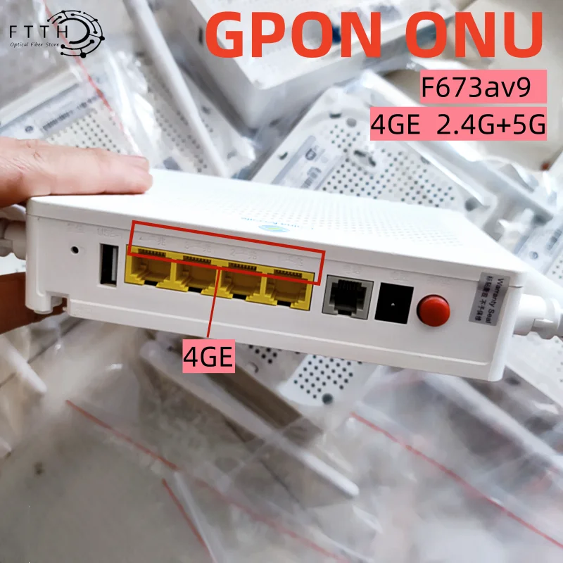 

GPON ONT F673AV9 4GE LAN + 2.4GAND5G WIFI GPON ONU