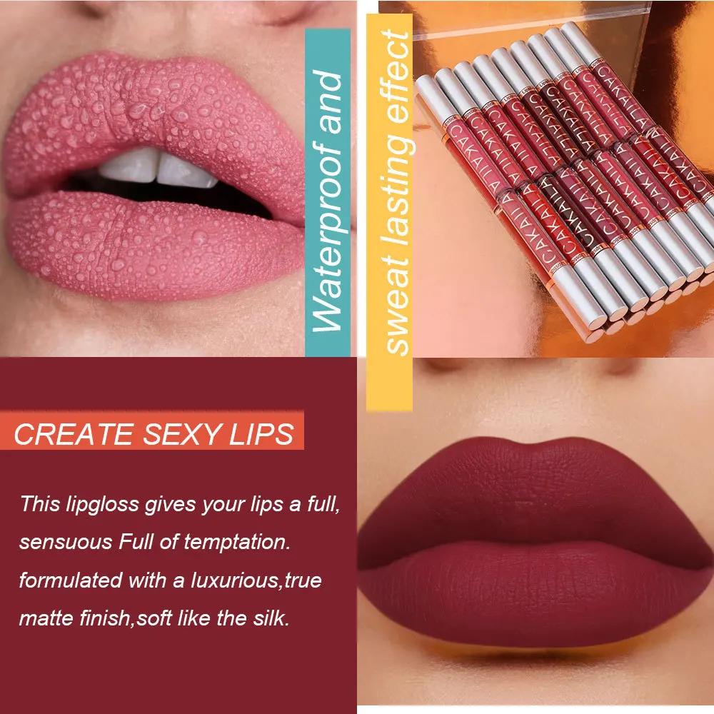 CmaaDu-labios mate de terciopelo grueso para mujer, tinte Sexy para labios, larga duración, resistente al agua, antiadherente, cosméticos, maquillaje