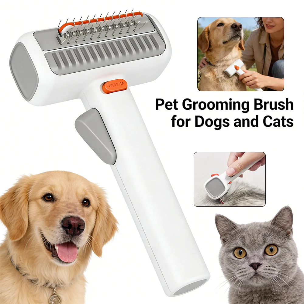 

Pet Deshedding Brush For Dogs Cats Detangle Knotted Hair Remove Loose Undercoat Grooming Care Tool