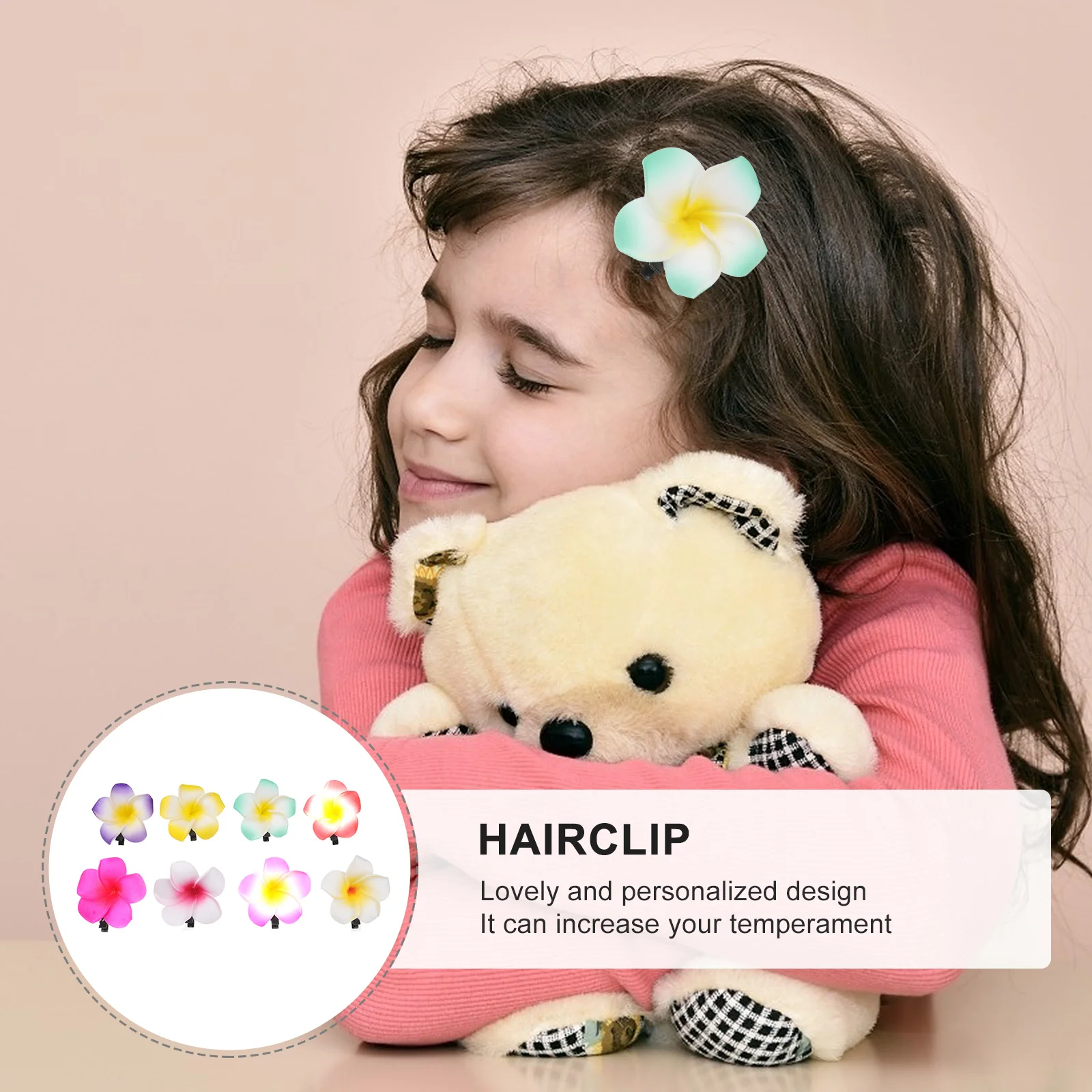 

24pcs 2.4 Inch Hawaiian Plummeria Flower Hair Clips Beach Party Wedding Decoration Eva Premium Material 6Cm 12Colors Mixed For