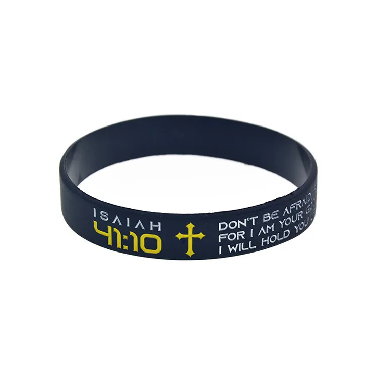 New Minimalist Faith Bracelet 4110 316 19 413 Silicone Bracelet For Male And Female Students Sports Black Bracelet