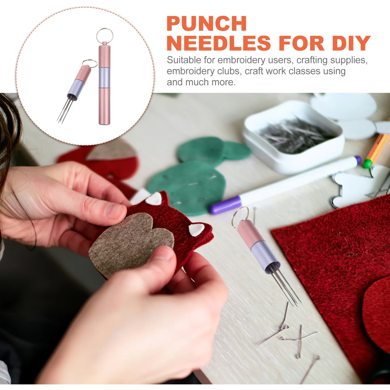 

1 set 1 Set Of Punch Needle Tools Diy Embroidery Lightweight Sewing Needles For Crafts Knitting Needles Felting Wool Tools