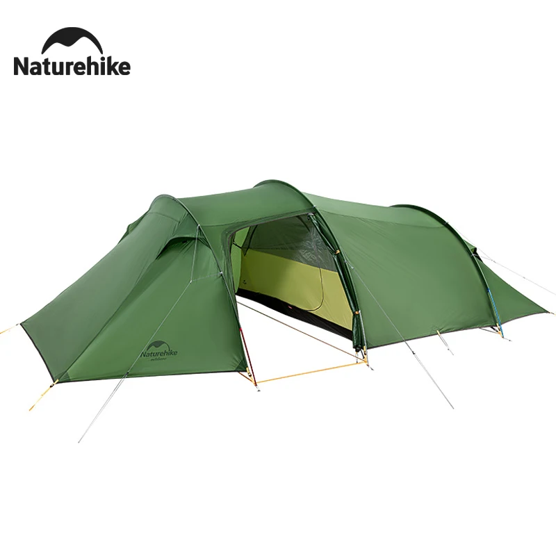 Naturehike Camping Tunnel Tent Waterproof Large Space Cycling Tent Portable 4 Season 3 Person Tent Outdoor Fish Backpack Tents