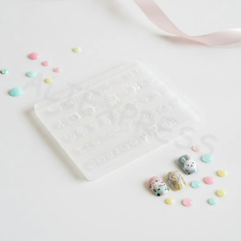 3D Silicone Nail Art Mold for Stereo Nail Charms Multiple Creative Pattern Reusable Manicure Tool for DIY Nail Art