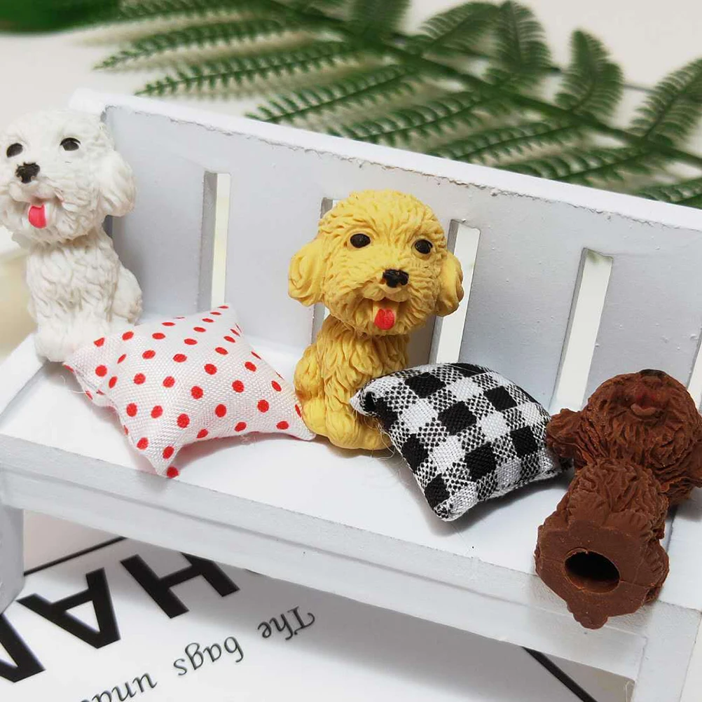 

4 Pcs Erasers Cartoon Puppy Rubber School Pencil Students Gift Painting Stationery Child