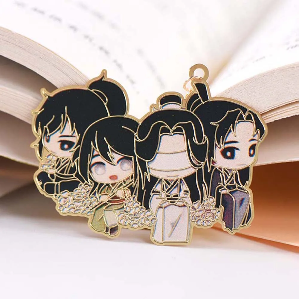 Marque-page en métal style chinois, cadeau pour étudiant, avec pendentif Lan Wangji et Wei Wuxian, Mo Dao Zu Shi, papeterie