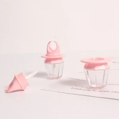 

8 мл розовое сладкое мороженое, пустой тюбик для блеска для губ, многоразовая бутылка для косметической помады для макияжа, контейнер для бальзама для губ с мороженым