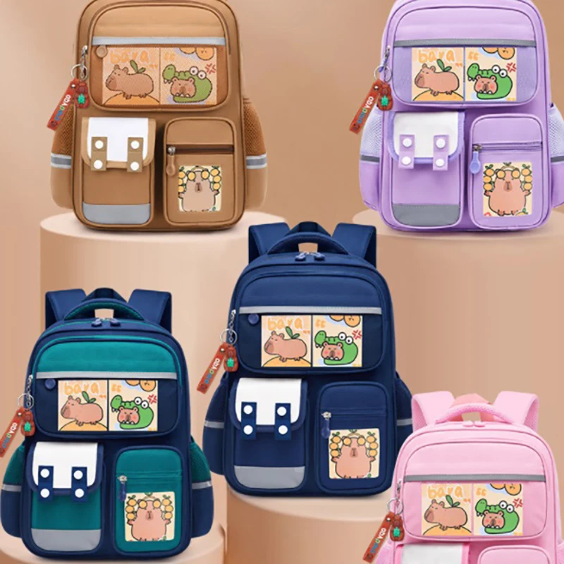 Waterproof Capybara Large Capacity Alleviate Burden School Bag Protecting Spine Widen Straps Backpack For Students