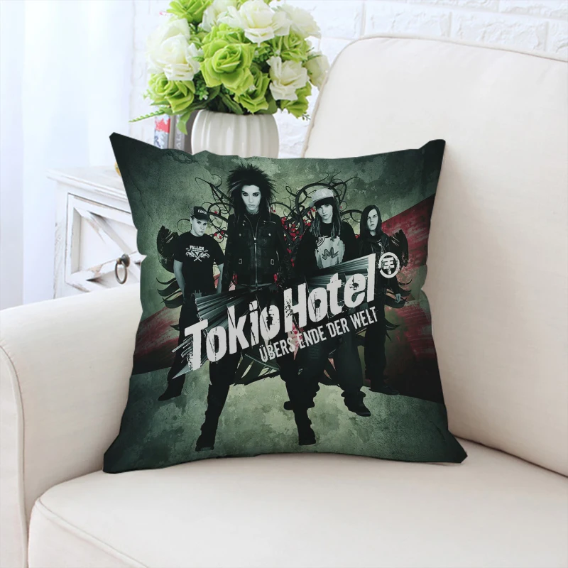 

45x45cm custom pillowcase T-Tokio hotel custom double-sided printed sofa cushion cover chair waist support fan gift 50x50cm