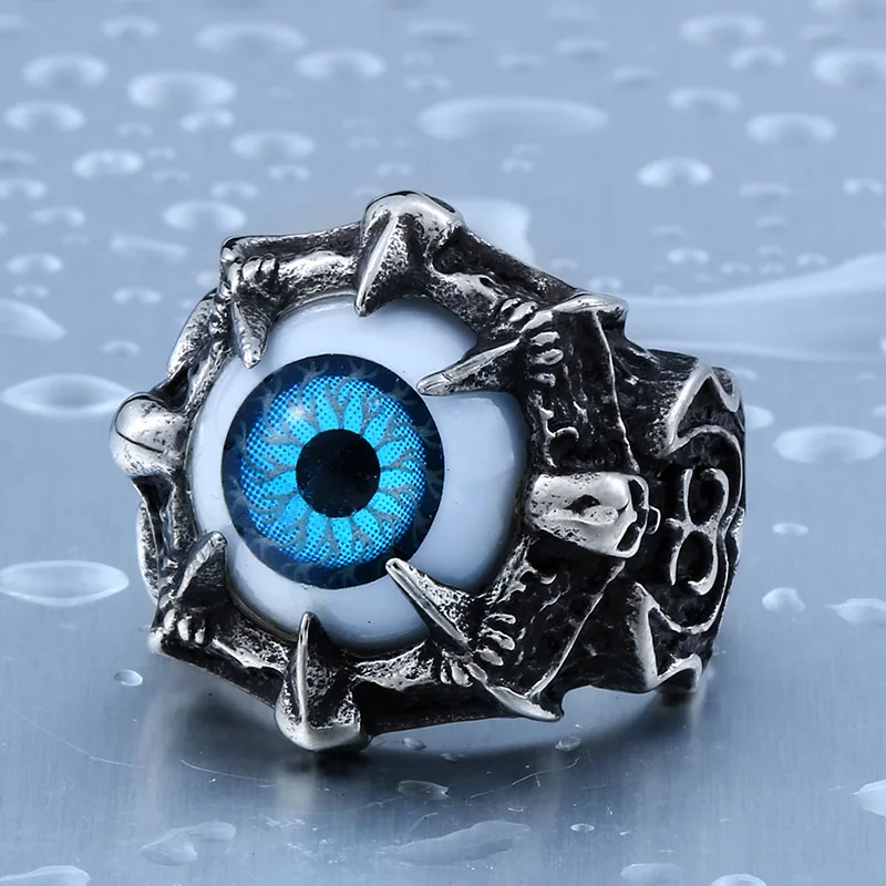 

Steel Warrior European and American punk jewelry non-mainstream alternative eye rings men titanium steel magic eye circles