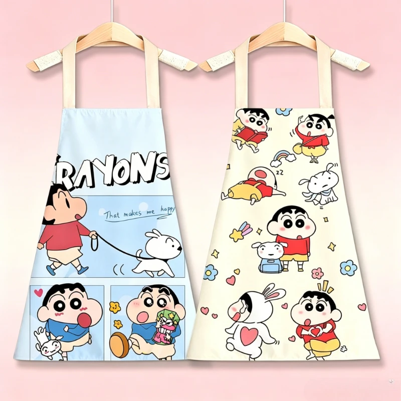 Crayon Shin-chan cartoon cute apron kawaii water repellent kitchen work apron student drawing blouse anime peripheral wholesale